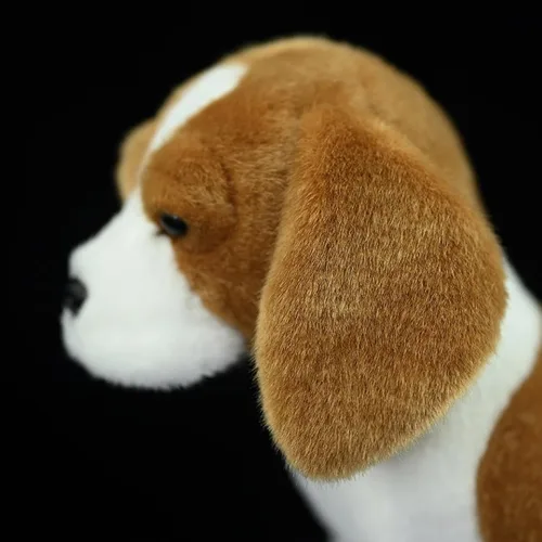 Vista 8 de Almohada de peluche realista Beagle de 11.4 pulgadas, grande, para perro de peluche Lindo cachorro animal, decoración del hogar