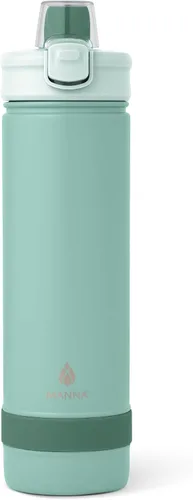 Vista 24 de Manna Botella de acero inoxidable con tapa de bloqueo a presión y boquilla para sorber - 16 onzas - Blazer Powder Coat