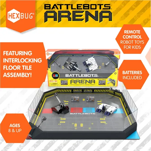 Vista 2 de HEXBUG BattleBots Arena Bite Force & Blacksmith, robot de juguete de control remoto para niños con más de 20 piezas, juguetes STEM para niños