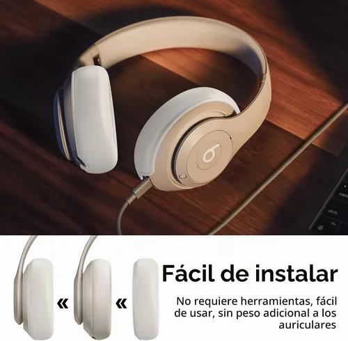 Vista 6 de Funda de silicona compatible con Beats Studio Pro, almohadillas de silicona para los oídos, protector para la diadema, antiarañazos, funda