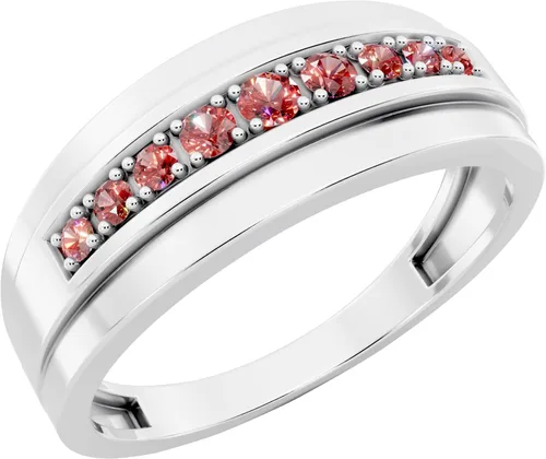 Vista 8 de Dazzlingrock Collection 0.23 Ctw Round Natural Diamond Nine Stone Single Row Wedding Band for Men in 925 Sterling Silver Negro diamond