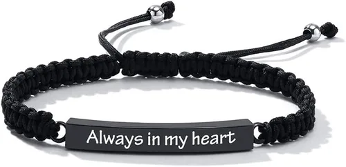 Vista 83 de Pulsera de urna personalizada para cenizas, recuerdos de joyería de cremación para mujeres y hombres, pulsera ajustable de cuerda tejida hecha a