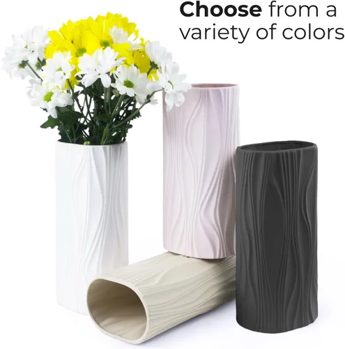 Vista 6 de Florero negro – Jarrón de cerámica moderno para decoración del hogar – Jarrón negro mate para sala de estar – Jarrones boho para hierba