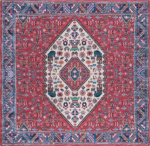 Vista 13 de SAFAVIEH Tucson Collection - Alfombra lavable de 2 pies 6 pulgadas x 8 pies, beige y gris, antideslizante, ideal para zonas de alto tráfico en sala