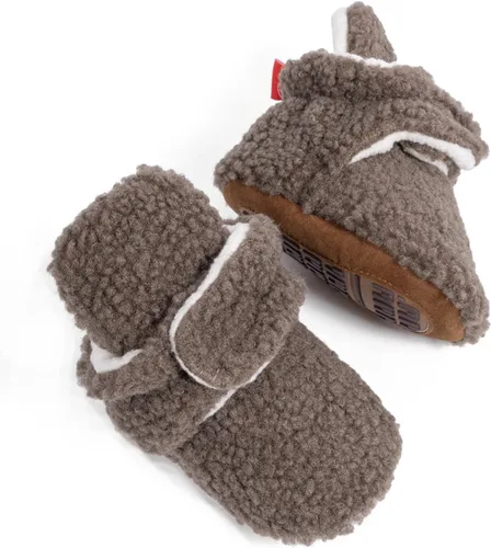 Vista 16 de Botines de forro polar para bebés, niños y niñas, pantuflas antideslizantes con agarre suave, zapatos de calcetín para recién nacidos, cuna