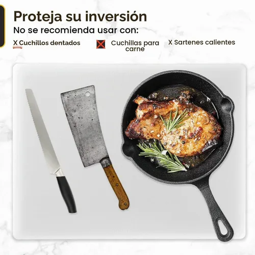 Vista 6 de Tabla de corte de plástico de Thirteen Chefs - 18 x 12 x 0.5 pulgadas, grado profesional HDPE, aprobada por NSF, tamaño grande y apta para Blanco