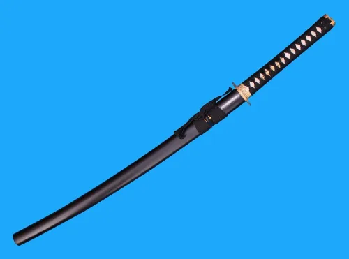Vista 2 de Espada samurái japonesa de 41 pulgadas con patrón de arcilla de acero templada, espada Katana real afilada