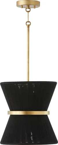 Vista 6 de Capital Lighting 341211NP Cecilia - Lámpara colgante cónica de cuerda natural blanqueada de transición Art Deco Luxe envuelta a mano, 1 luz de 100