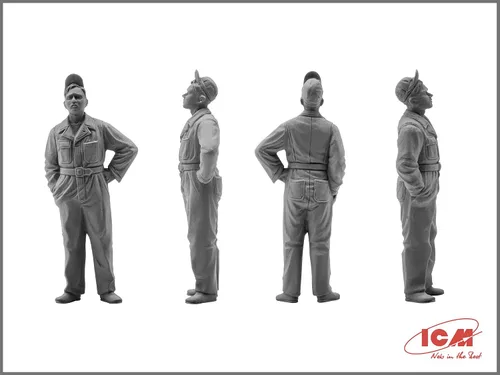 Vista 7 de ICM 48083 Figura de plástico Modelo USAAF Pilotos y personal de tierra (1941-1945) (5 figuras - 3 pilotos, 2 mecánicos), kit de modelo de avión