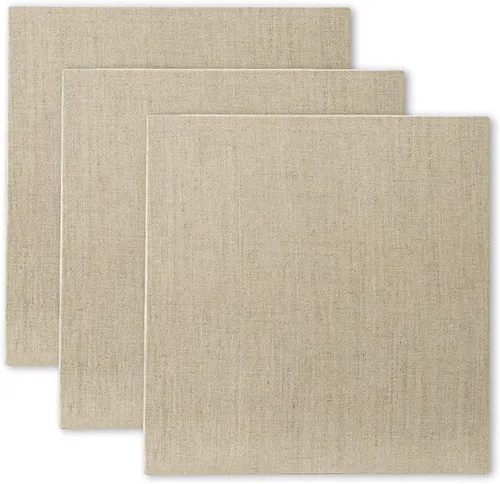 Vista 12 de Senso - Paneles de lino imprimados transparentes - 3x3 - Juego de 3 paneles para pintar con óleos, acrílicos, pasteles y más