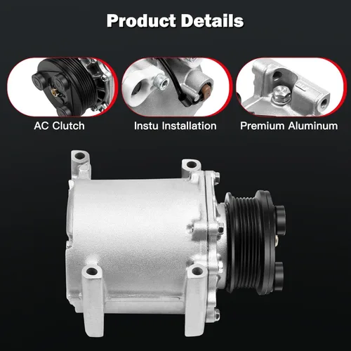 Vista 3 de Compresor de CA CCIYU con embrague para Mitsubishi Outlander 2.4L 2003-2006 77494 Potente operación silenciosa de enfriamiento cero escape