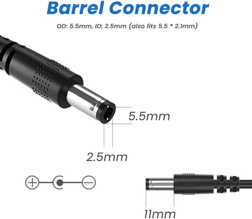 Vista 5 de Cargador para pistola de masaje Opove G3 Pro, Opove M3 Pro, TaoTronics TT-PCA003, TOLOCO, Hyperice Hypervolt, 24 V o 25.2 V Cable de alimentación