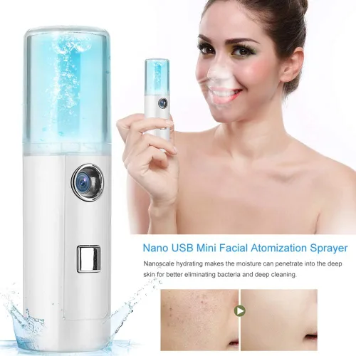 Vista 5 de Rociador facial, rociador cosmético, rociador USB, rociador frío, 0.7 fl oz para pulverizador de niebla de piel, pulverizador facial de agua