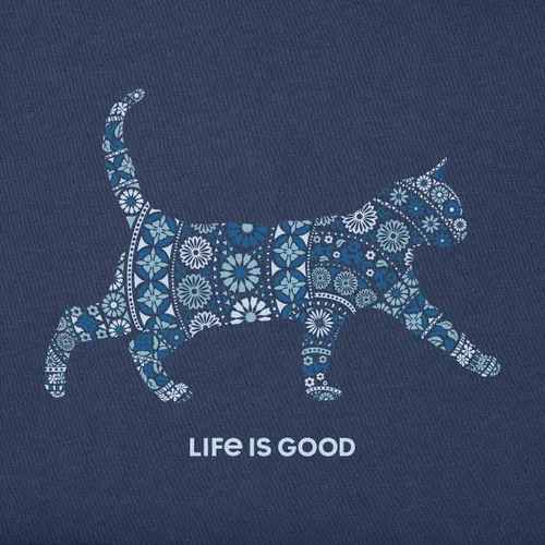 Vista 2 de Life is Good Women's Long Sleeve Vneck Cotton Tshirt