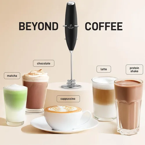 Vista 134 de Zulay Milk Boss Espumador de leche potente manual, hace espuma para latte, batidor para mezclar bebidas, café, miniespumador para capuchino, frappé