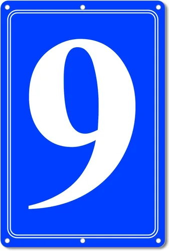 Vista 44 de Premium Aluminum Number Signs, Metal 12" X 8" Blue Numbered Sign Outdoor for Parking Lots, Floor, Dock, Court, Aisle, Field, High Visibility, No