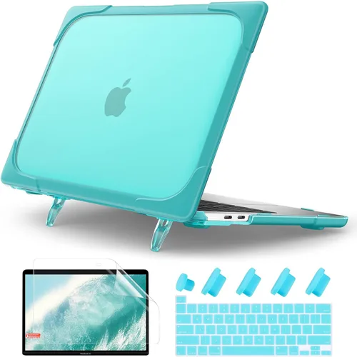 Vista 12 de Batianda - Funda resistente con nombre personalizado para MacBook Pro de 13 pulgadas 2020 2022 Add Your Name or Initials, Ergonomic Foldable Stand