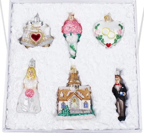 Vista 8 de Colección Boda Set de 6 Adornos de Cristal Old World Christmas 14011