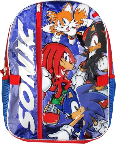 Vista 3 de AI ACCESSORY INNOVATIONS Sonic The Hedgehog - Mochila de 16 pulgadas de moldeado rápido, bolsa de cincha, juego de 5 piezas