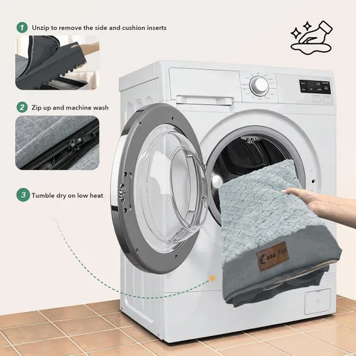 Vista 120 de Camas ortopédicas para perros grandes, cama de espuma viscoelástica impermeable para mascotas grandes con lados 89x56 cm, sofá para perros grandes
