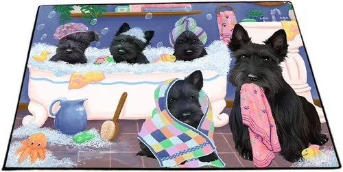 Vista 8 de Doggie of the Day Scottish Terrier Dogs Floor Mat - 4th of July Independence Day - Best Dog Doormat - Protector Decor - Unique Portrait Art