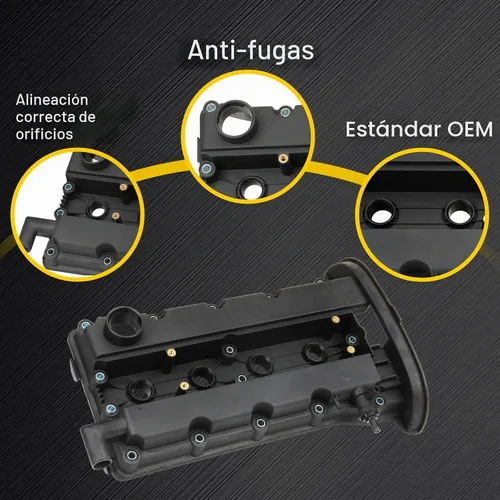 Vista 6 de Cubierta de válvula de motor compatible con Chevy Aveo Optra 2005 Pontiac Wave 1.6L Reemplazo 96473698 96473 964-73-698