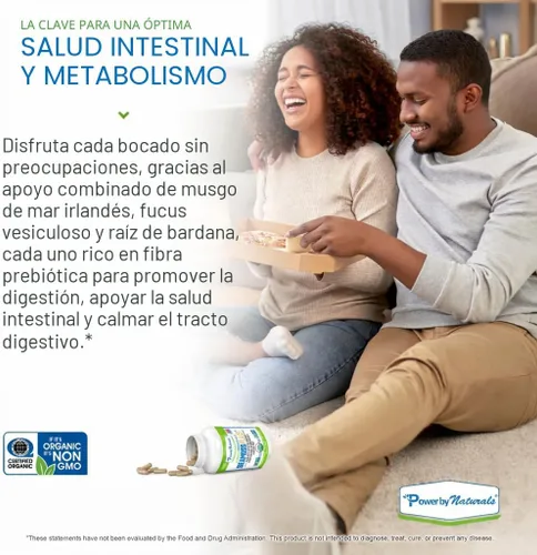 Vista 9 de Power By Naturals SeaMoss Plus - Cápsulas de musgo marino irlandés orgánico USDA con musgo marino irlandés cosechado en la naturaleza, fucus y raíz