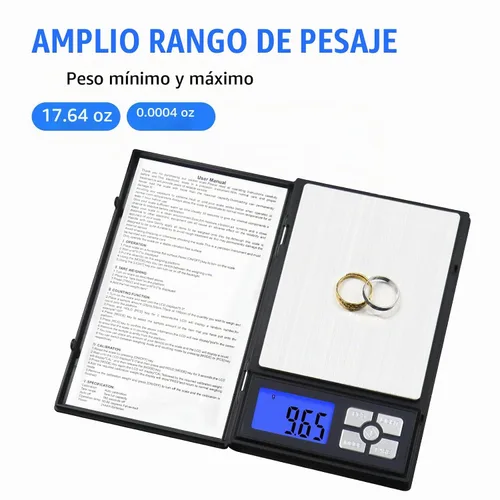Vista 3 de UNIWIGH - Báscula digital de bolsillo de 0.00 oz de precisión, 17.64 oz de alta precisión, peso digital de cocina gramo y oz para alimentos, joyas
