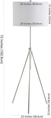 Vista 5 de Safavieh FLL4007A Lighting Collection Cipriana Lámpara de pie ajustable en níquel