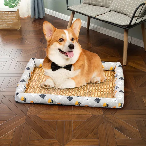 Vista 6 de Cama de enfriamiento de ratán de hielo para gatos y perros, alfombrilla de hielo para mascotas, tapete de enfriamiento de verano para mascotas