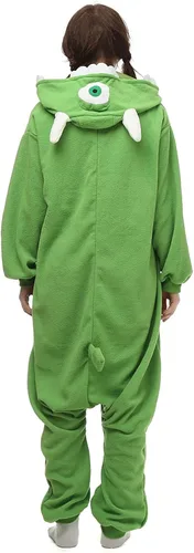 Vista 7 de Mike Wazowski - Disfraz de mameluco para mujeres y hombres adultos, unisex, para Halloween, fiesta, Navidad, pijamas de animales