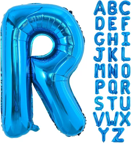 Vista 25 de Globos TONIFUL de 40 pulgadas, grandes, azules, con letras B gigantes, globos de alfabeto de papel de aluminio, mylar, grandes globos