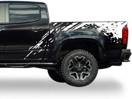 Vista 7 de Adhesivo adhesivo de vinilo para cama de lodo compatible con Chevrolet Colorado 2015-2022 (2605) (negro)