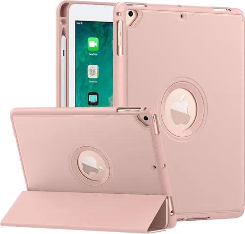 Vista 10 de MoKo - Funda para iPad 9.7 pulgadas (6.ª / 5.ª Generación, modelo 2018 / 2017) con soporte para Apple Pencil, cubierta inteligente delgada con logo