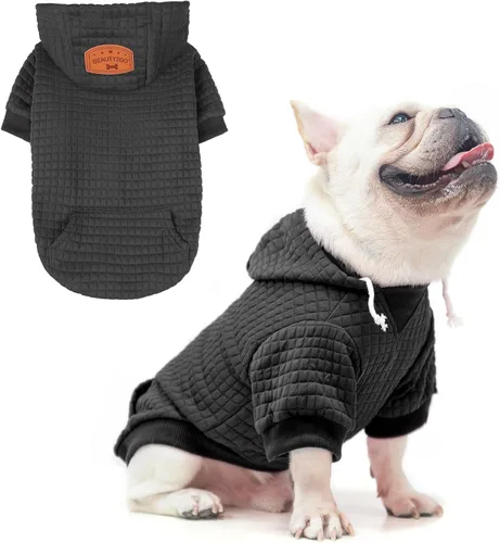 Vista 17 de BEAUTYZOO - Sudadera con capucha para perros con agujero para correa y bolsillo, suéteres para perros pequeños, medianos y grandes, niños y niñas
