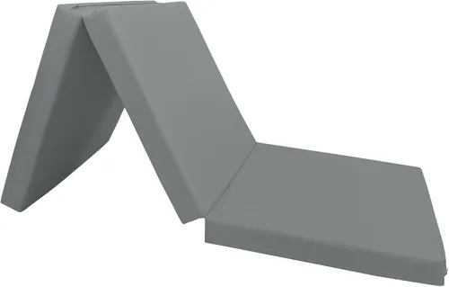 Vista 4 de Colchón tríptico gris, Shikibuton, para cama, de 3 pulgadas de alto x 27 pulgadas de ancho x 75 pulgadas de largo, de 1.8 libras. Colchoneta