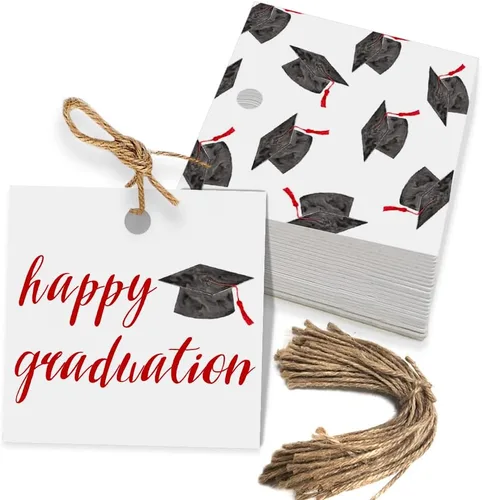 Vista 14 de 50 etiquetas de regalo de graduación, regalos de fiesta de graduación de felicitaciones para escuela secundaria o feliz universidad suministros