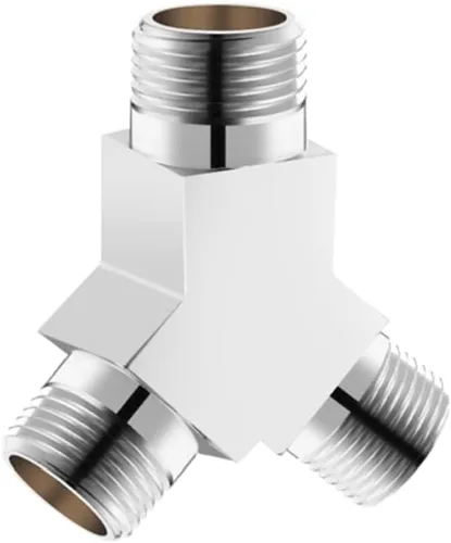 Vista 25 de Adaptador desviador de agua, 4 vías X1, conector de manguera G1/2", latón cromado, plata