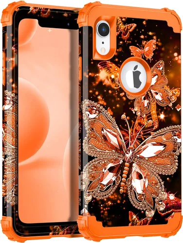 Vista 9 de Miqala Funda compatible con iPhone 13, que brilla en la oscuridad, tres capas, resistente, a prueba de golpes, de plástico duro, funda protectora