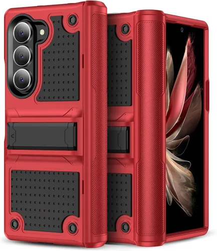 Vista 23 de Jeylly Funda para Samsung Z Flip 3, Z Flip 4, de grado militar, a prueba de golpes, con soporte estable, protección de bisagra, cubierta resistente
