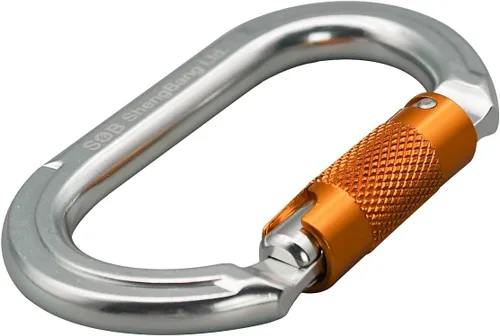 Vista 2 de SOB Clips de mosquetón de escalada con bloqueo automático, conector de mosquetón asimétrico de alta resistencia utilizado para rappel