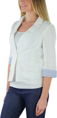 Vista 49 de ToBeInStyle Blazers de manga larga con cremallera y botones para mujer