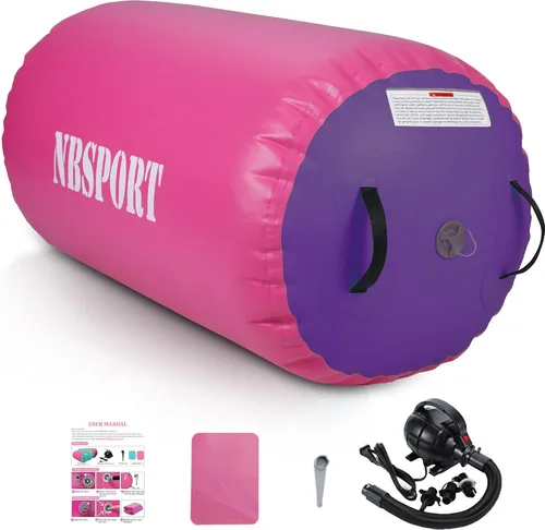 Vista 16 de Air Barrel - Barril de Aire Rodillo de Gimnasia para Entrenador de Flic Flac Hacia Atrás, Colchoneta de Aire con Bomba para Entrenamiento