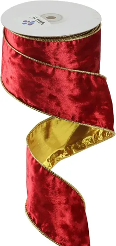 Vista 25 de MEEDEE Black and Gold Velvet Ribbon 2.5 inch with 10 Yards Spool Two Tone Velvet Wired Ribbon for Gift Wrapping, Halloween Wreaths, Christmas Tree