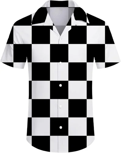Vista 2 de ifamawlea Conjunto de 2 piezas para hombre, camisa hawaiana, pantalones cortos, camisa con botones y pantalones cortos con sombreros de pescador