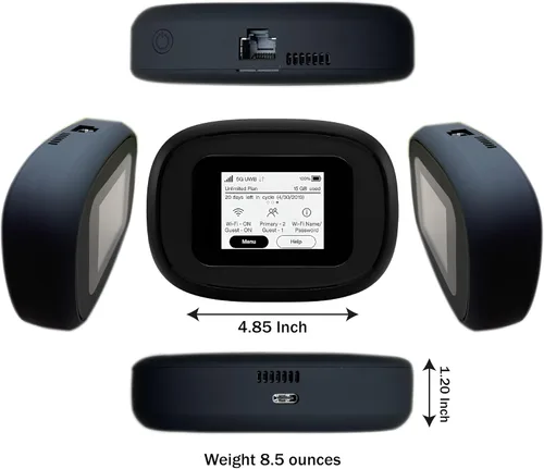 Vista 3 de WiFi portátil móvil 4G/5G Verizon Wireless Jetpack Inseego MiFi M1000 Hotspot móvil para viajes Puerto Ethernet RJ45 Velocidad de hasta 2,4