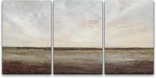 Vista 250 de wall26 Lienzo enmarcado para pared, juego de arte de acuarela pastel, paisaje rural, ilustraciones con formas abstractas, arte moderno, decorativo