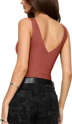 Vista 14 de REORIA Butsmooth® - Body sin mangas con cuello en V profundo y escote en V para mujer