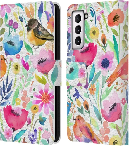 Vista 150 de Head Case Designs Officially Licensed Ninola Brushstrokes Black Summer Patterns Leather Wallet Case Compatible with Samsung Galaxy A07 4G