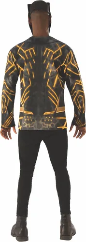 Vista 2 de Rubies killmonger adulto disfraz parte superior y máscara, XL, Multicolor